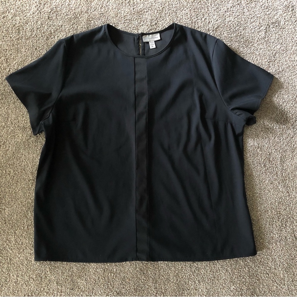 ICO Uniforms Top Blouse size XL  Trim Front Decor Workwear Classic Career